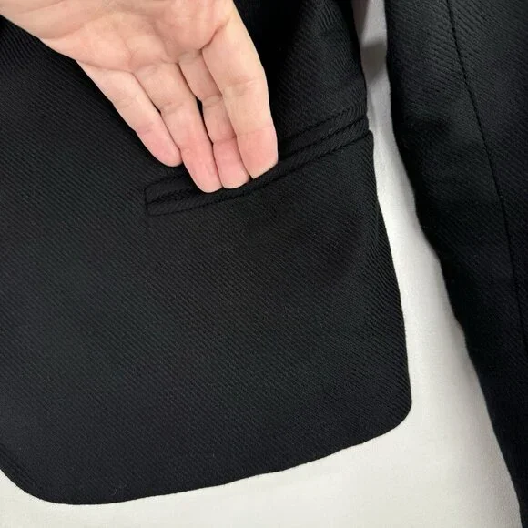 Naf Naf Military/March Band/ Dark Academia Black Blazer Sz 36/S 100% Cotton - Picture 5 of 14